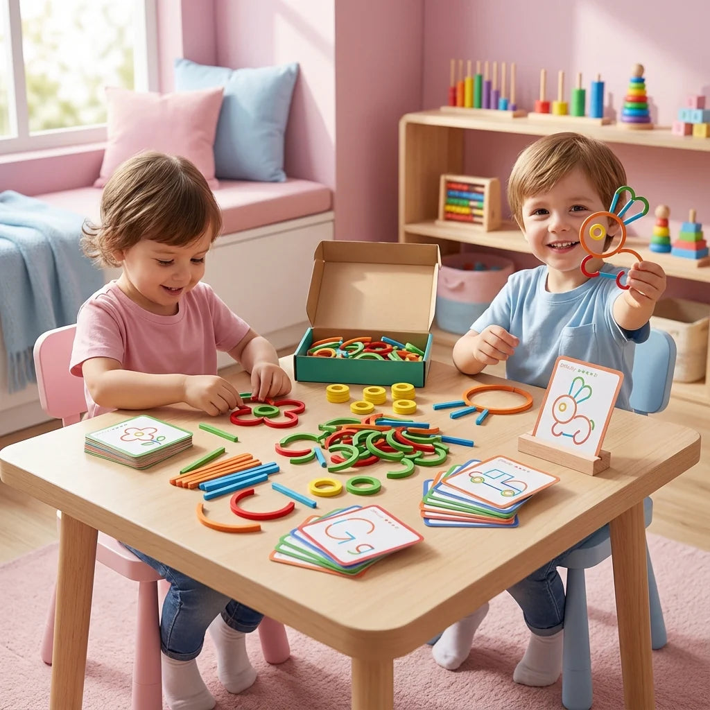 Montessori Formen-Puzzle-Stäbchen