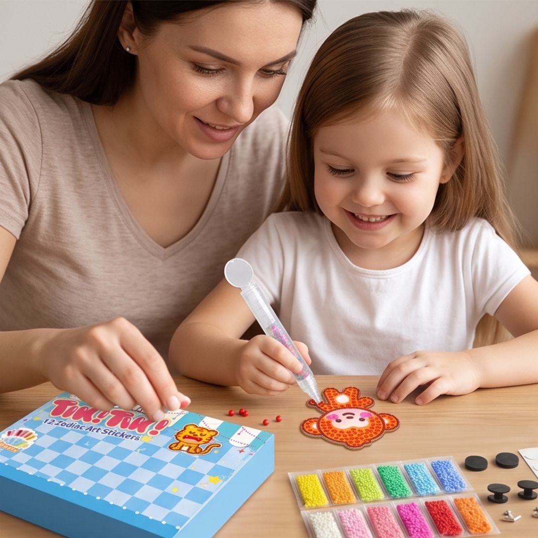 PerlenSpaß - DIY Klebe-Perlen Bastelset für Kinder