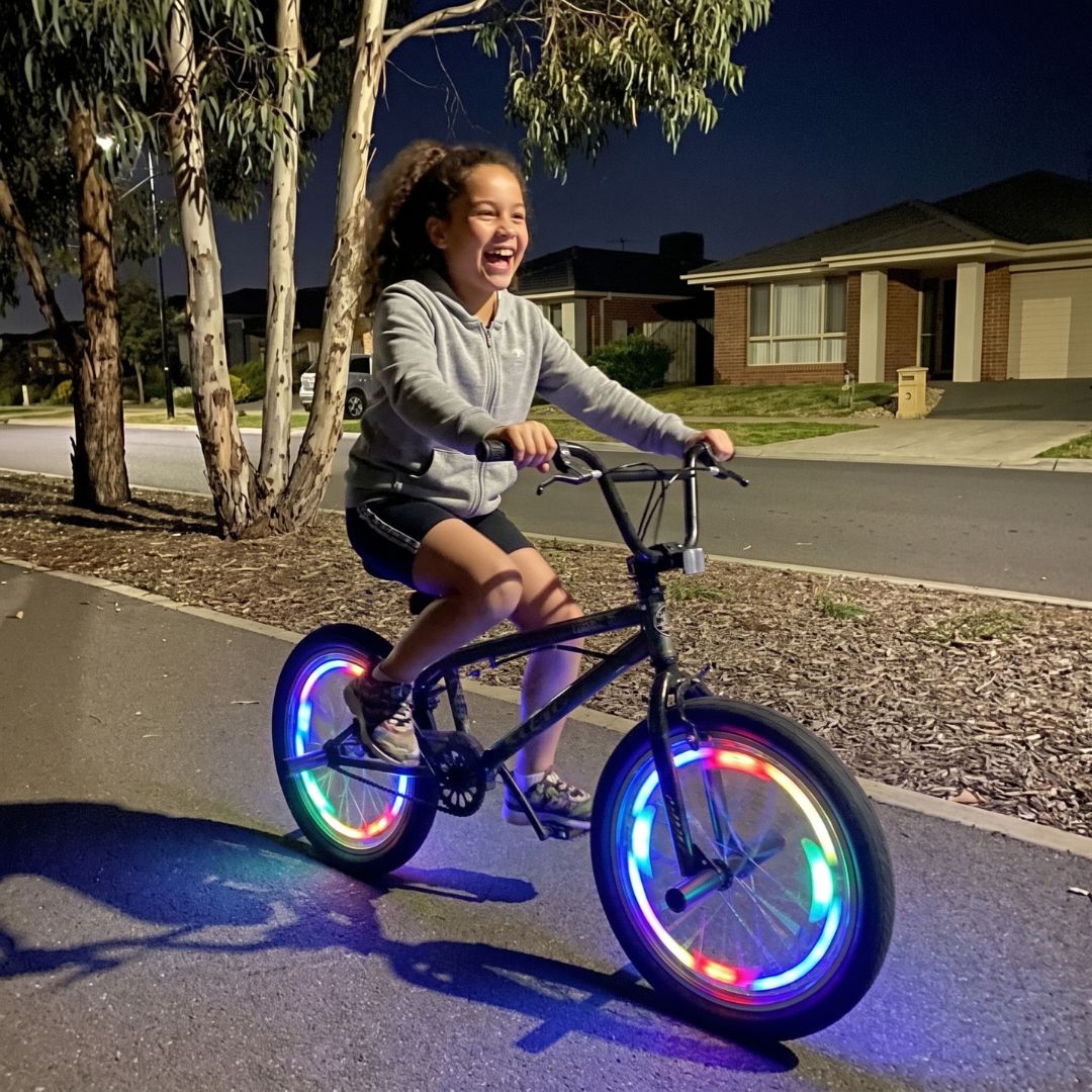 SpeichenLicht - Bunte LED-Beleuchtung fürs Kinderfahrrad