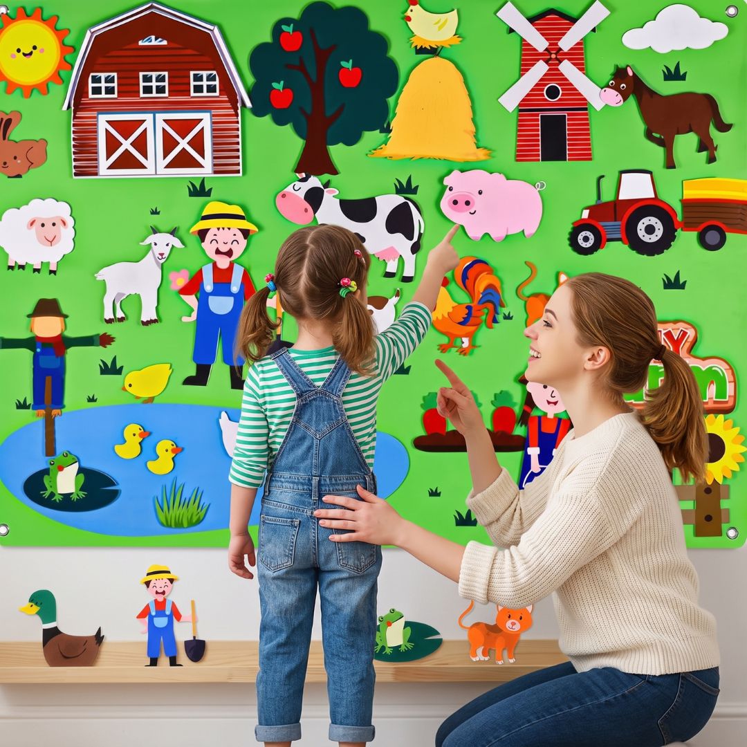 FilzWelt - Interaktives Filz-Lernbrett für Kinder