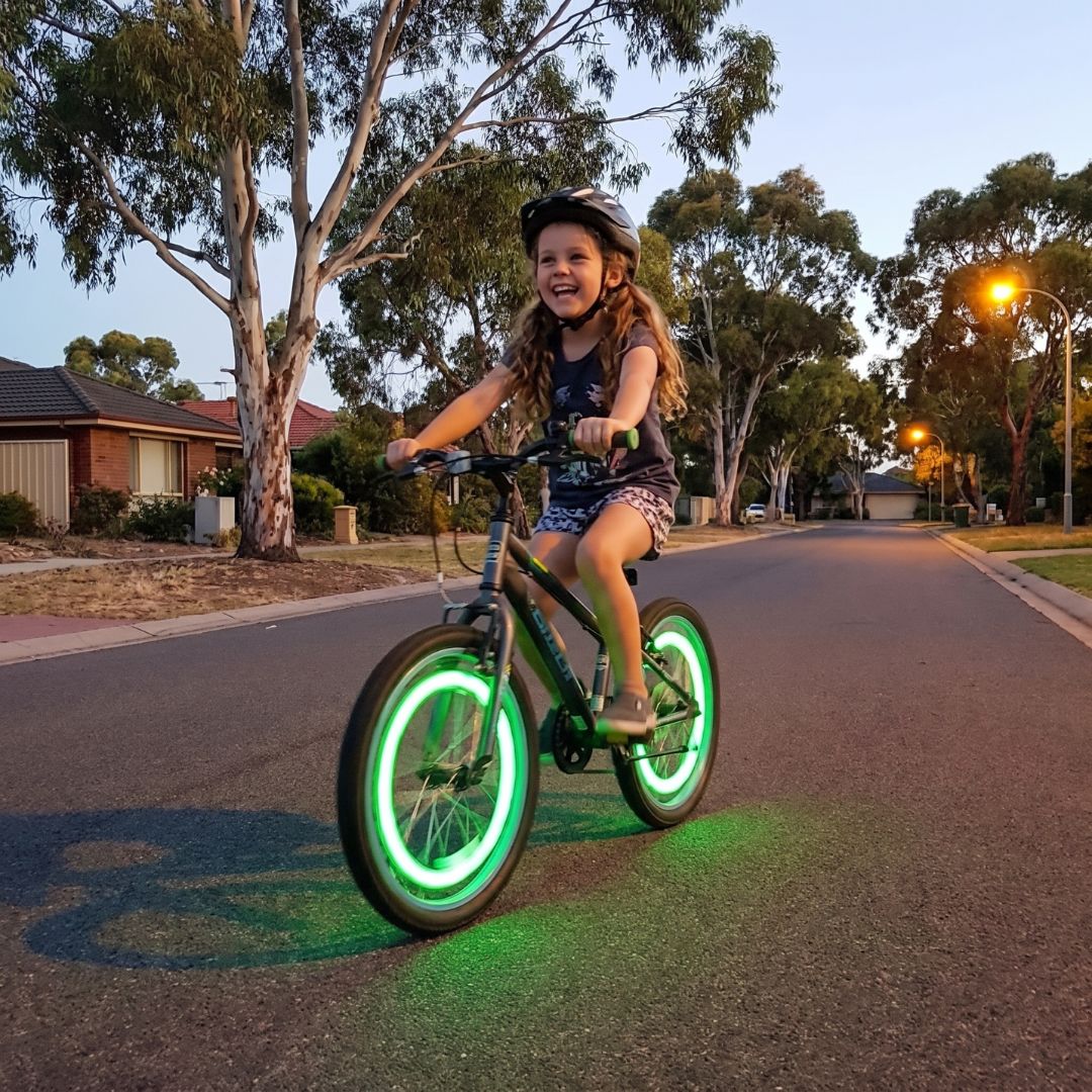 SpeichenLicht - Bunte LED-Beleuchtung fürs Kinderfahrrad
