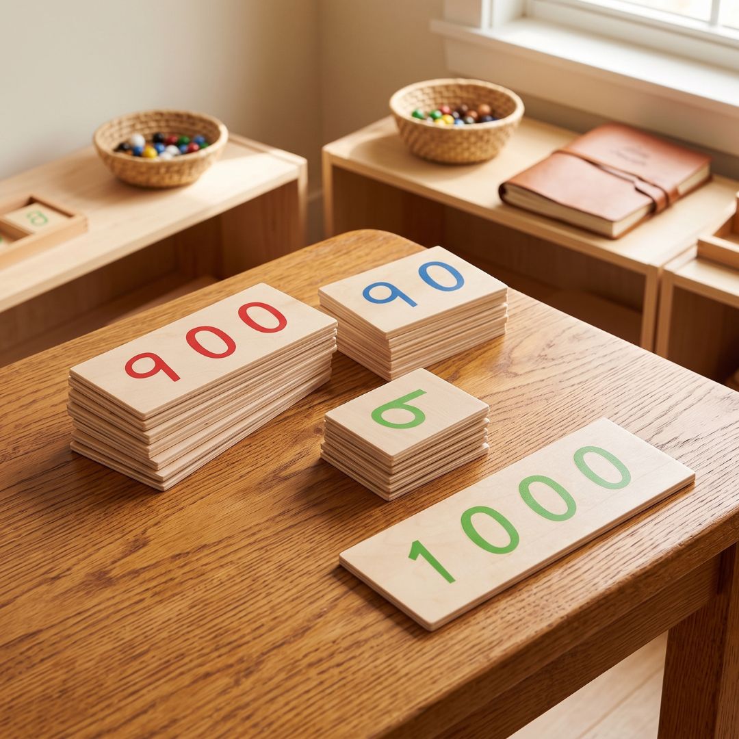 RechenSpaß - Montessori Zählspiel aus Holz für Kinder
