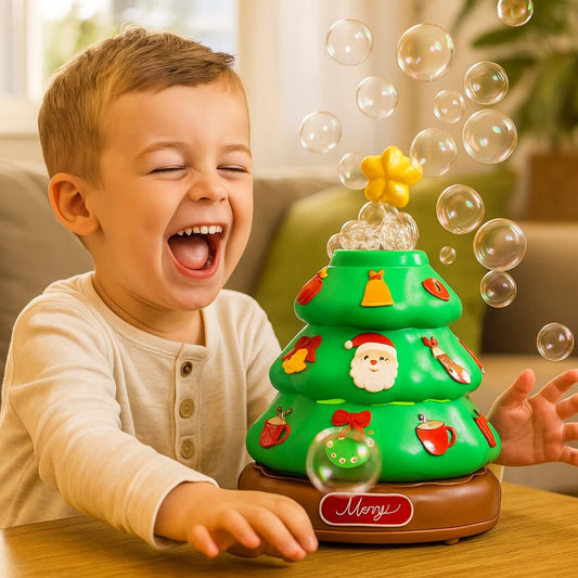 Musikalischer Weihnachtsbaum mit Seifenblasen