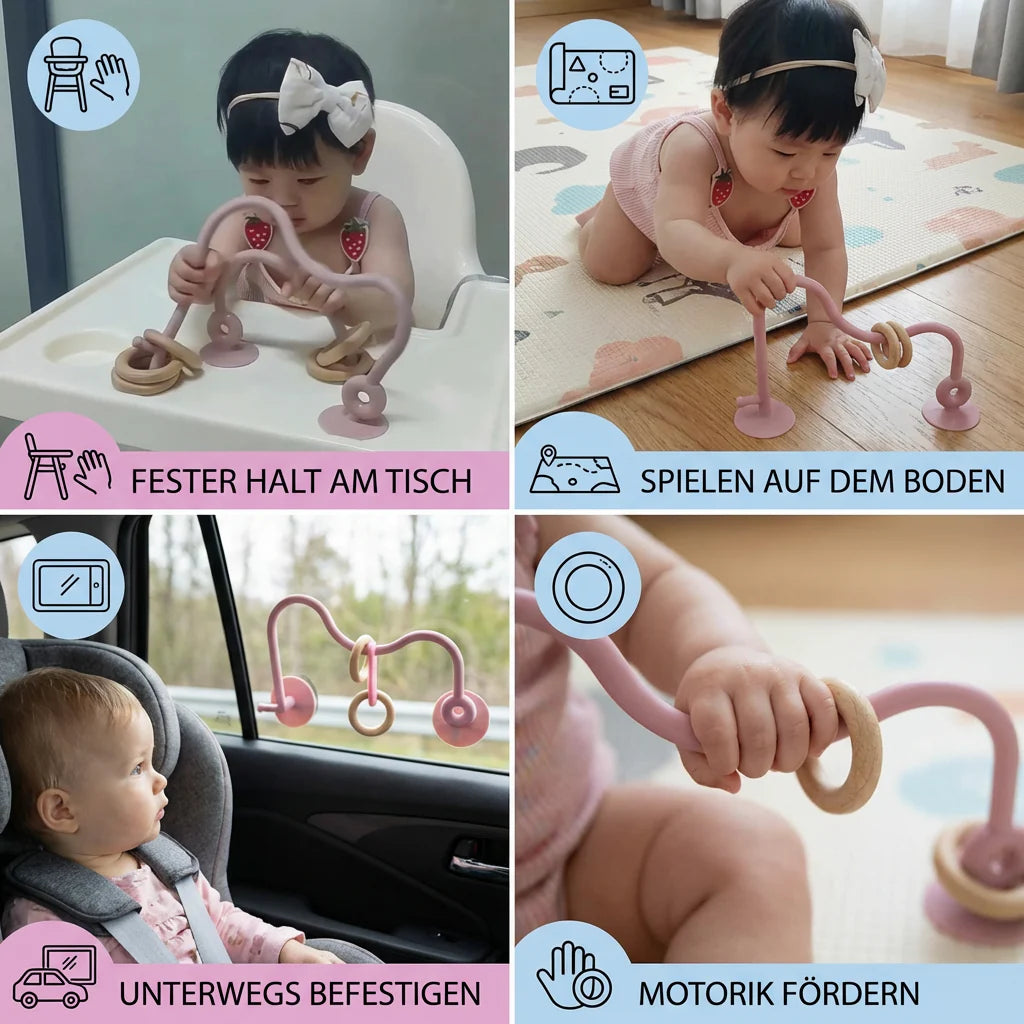 Baby Motorik Spielzeug – Saugnapf Lernspielzeug aus Silikon