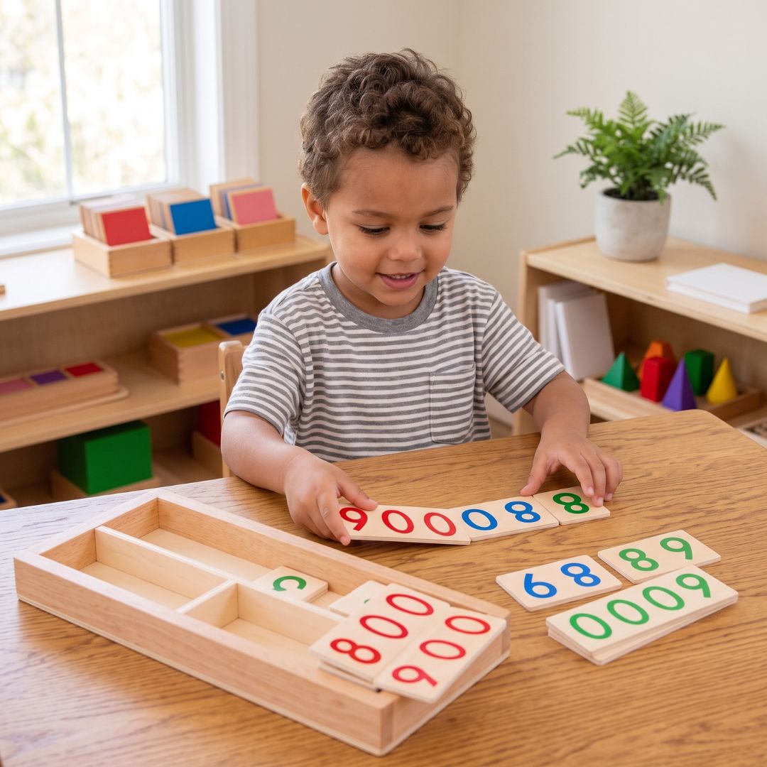 RechenSpaß - Montessori Zählspiel aus Holz für Kinder