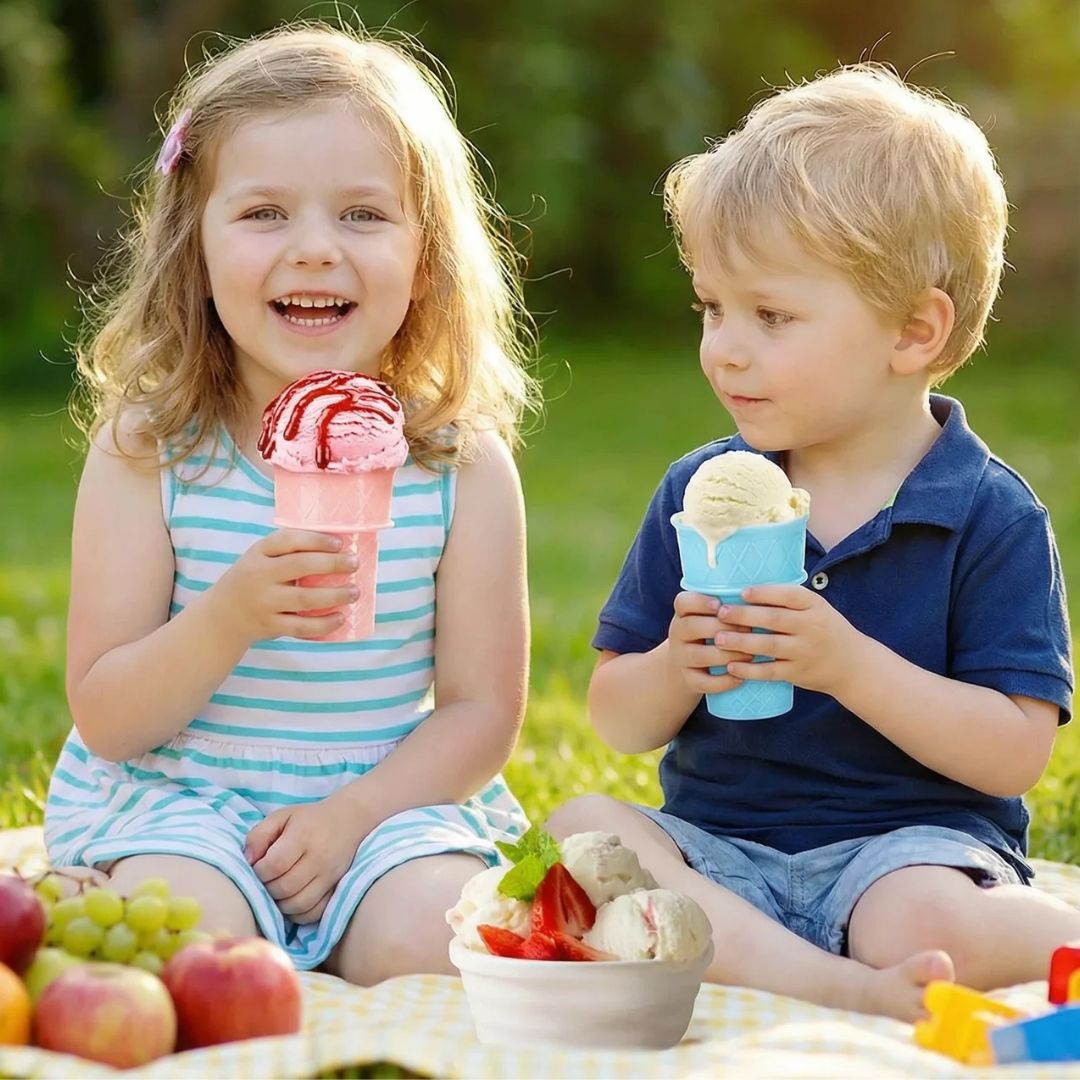 Eisbecher To-Go - Silikon Kinder Eisbecher 2er Set