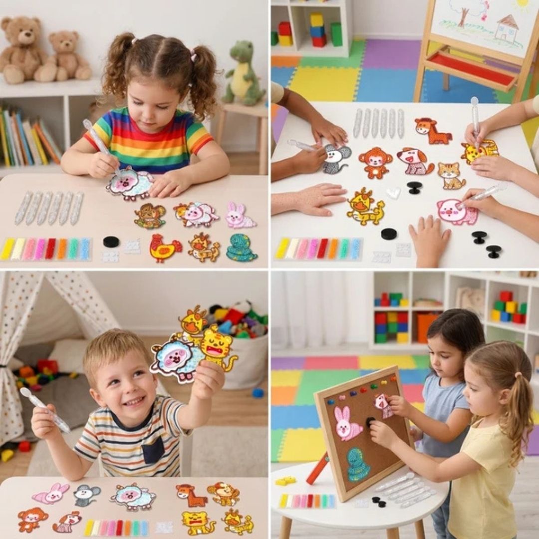 PerlenSpaß - DIY Klebe-Perlen Bastelset für Kinder