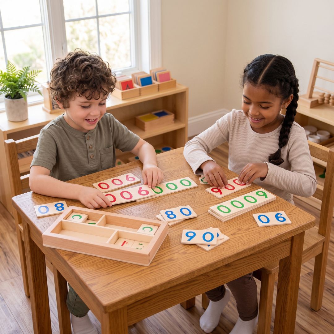 RechenSpaß - Montessori Zählspiel aus Holz für Kinder