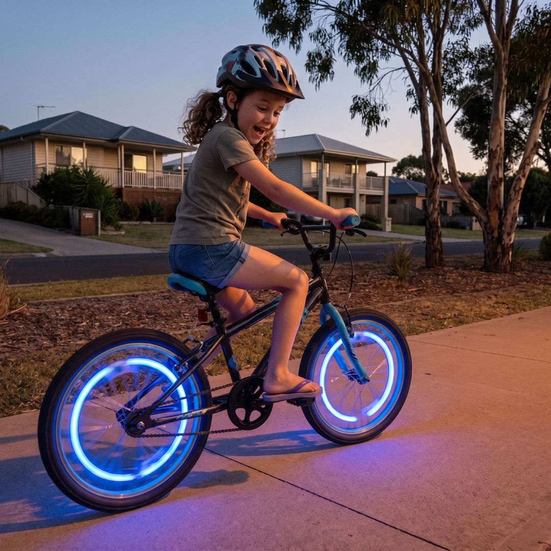 SpeichenLicht - Bunte LED-Beleuchtung fürs Kinderfahrrad