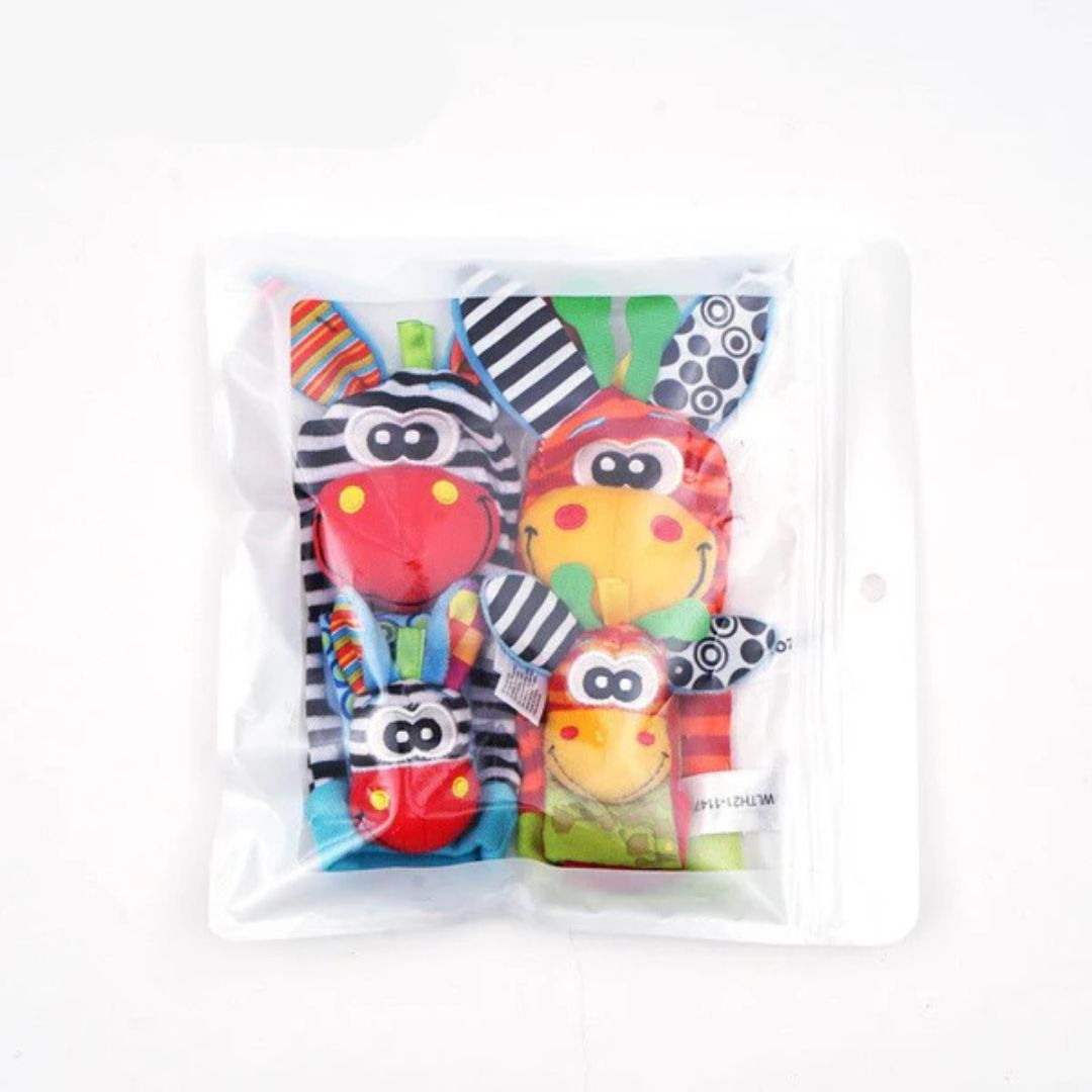 Fühl-Freunde – Sensorik-Socken & Armband für Babys