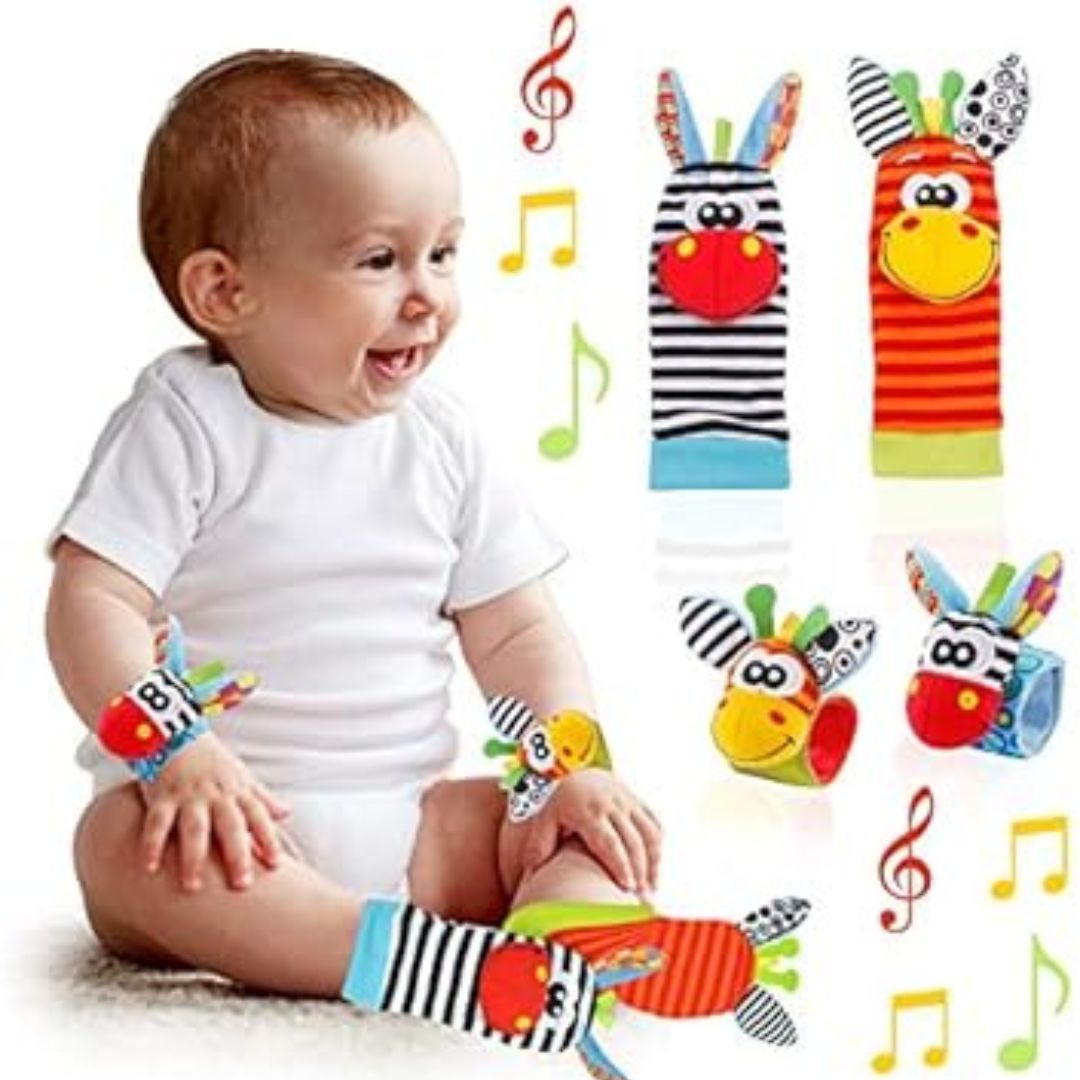 Fühl-Freunde – Sensorik-Socken & Armband für Babys