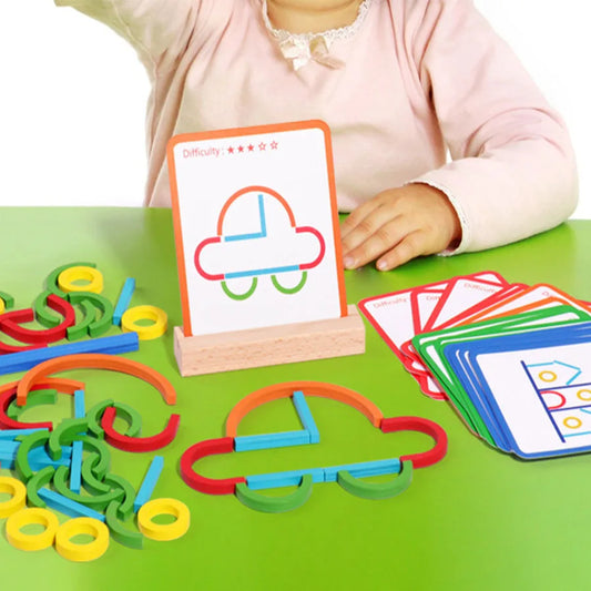 Montessori Formen-Puzzle-Stäbchen