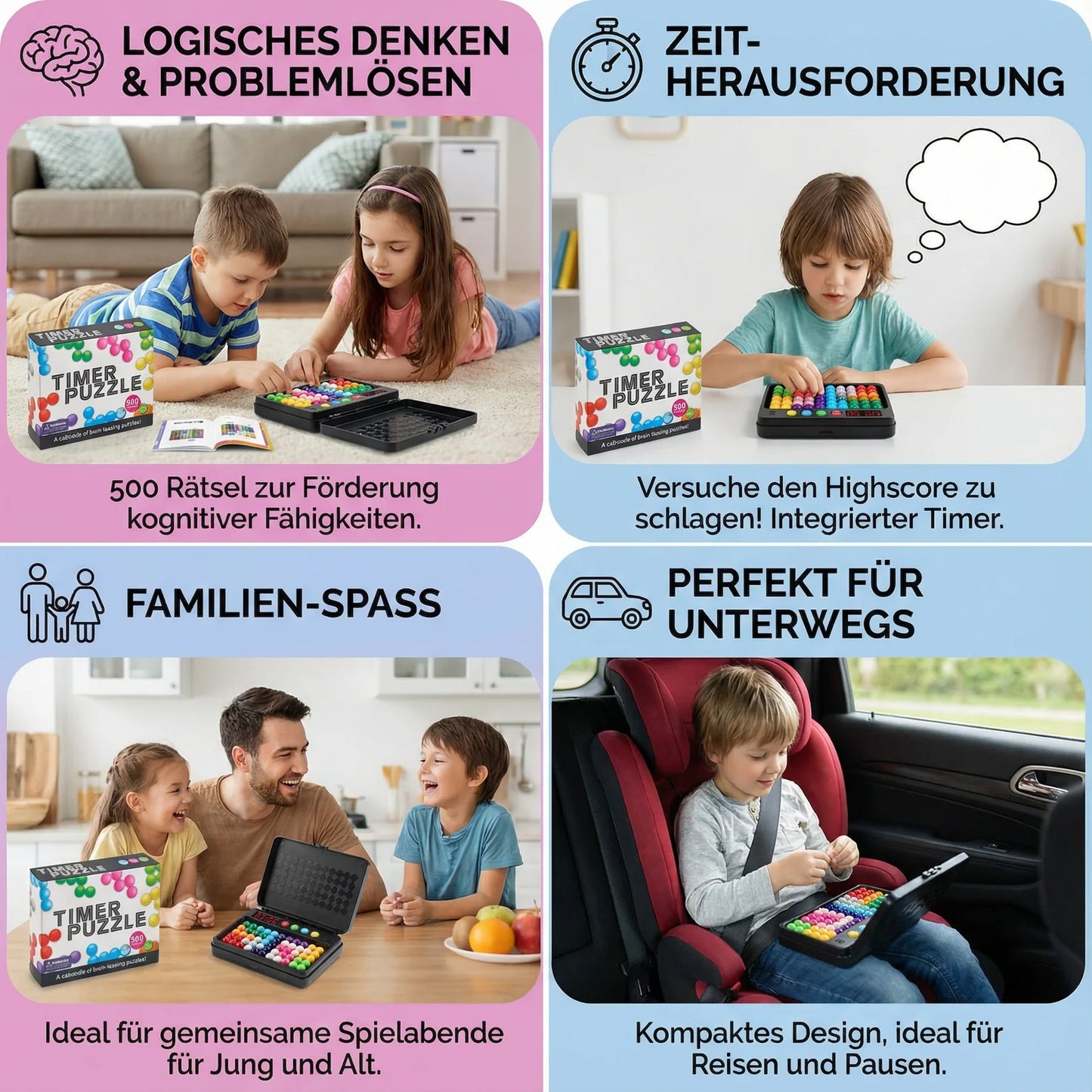 Logik & Motorik Lernspiel mit Timer für Kinder