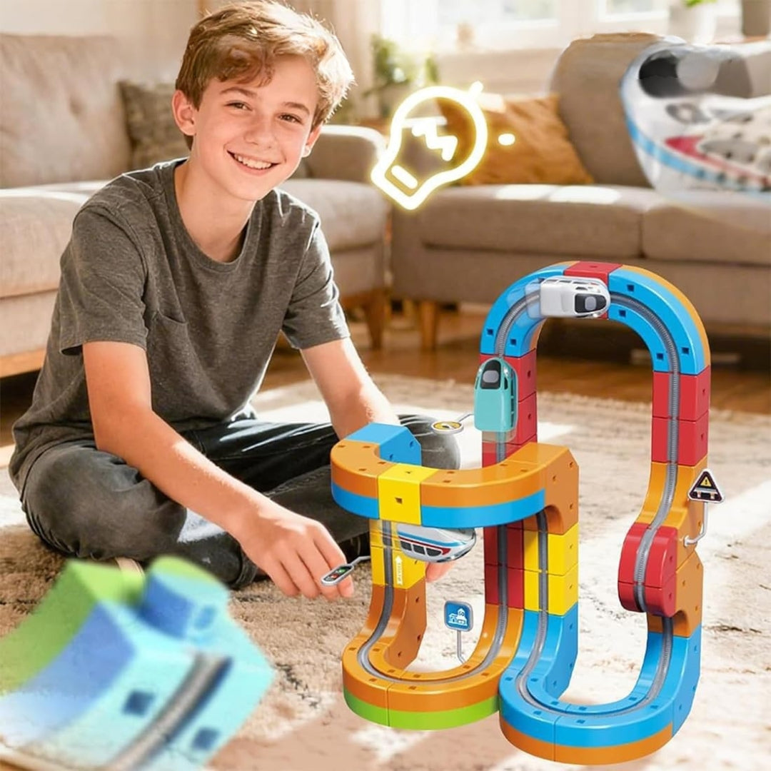 3D Rennbahn - 3D Auto- und Zugbahn für Kinder