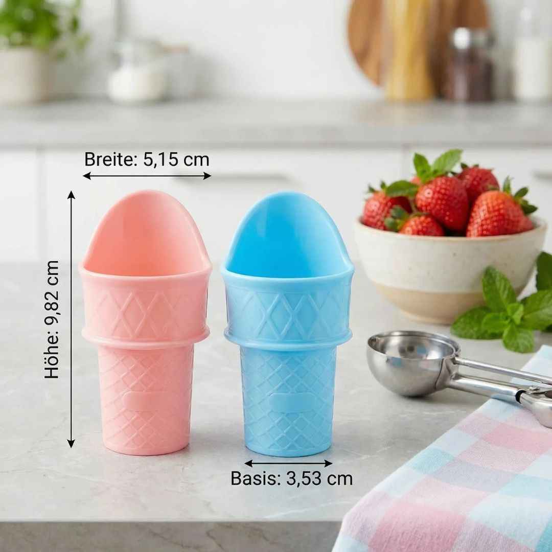 Eisbecher To-Go - Silikon Kinder Eisbecher 2er Set