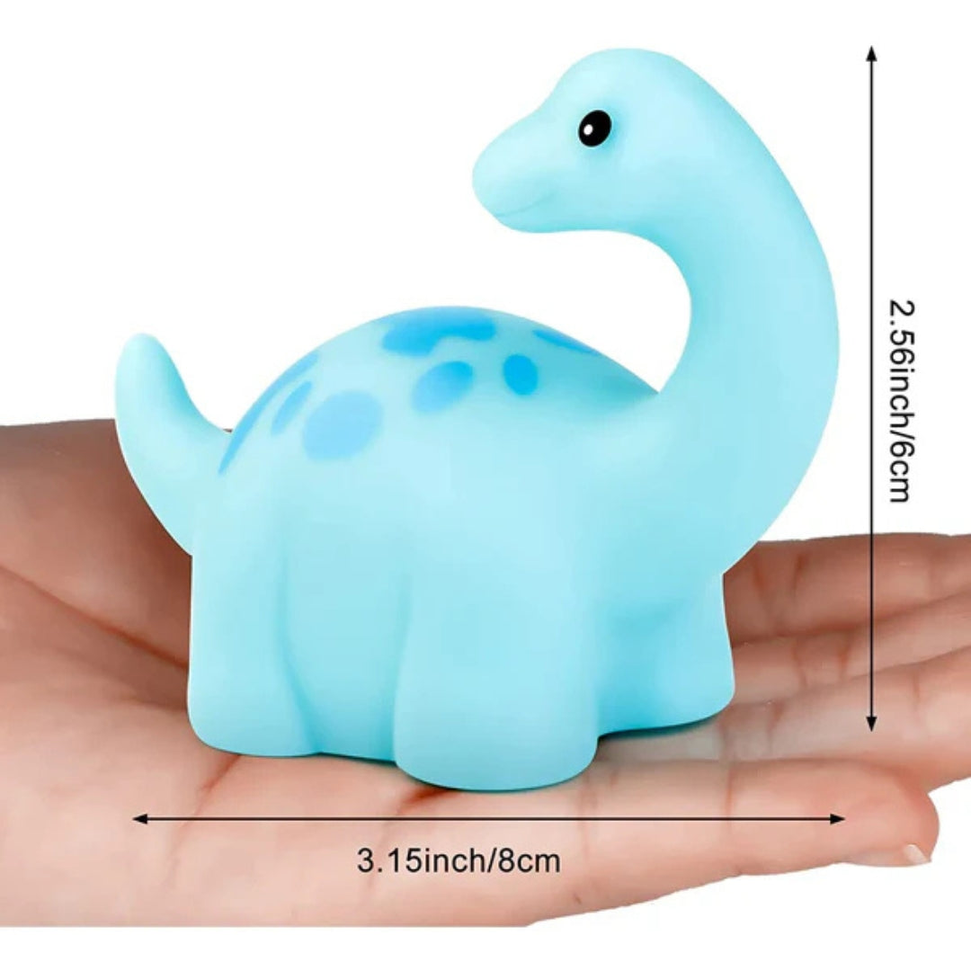 Leuchtende Dinosaurier für die Badewanne