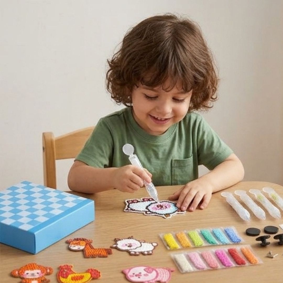 PerlenSpaß - DIY Klebe-Perlen Bastelset für Kinder