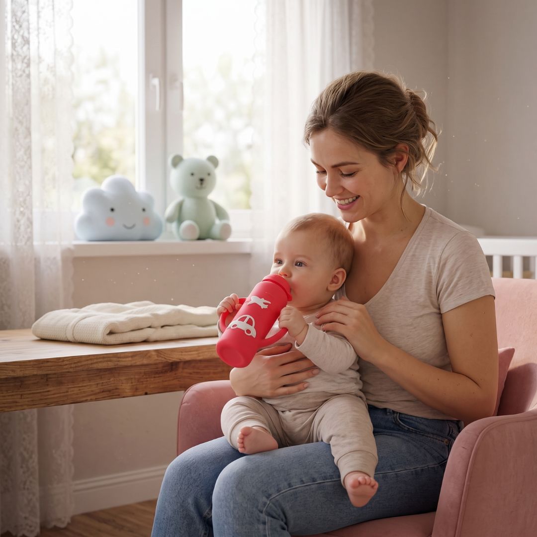 Ergonomische Glas-Babyflasche