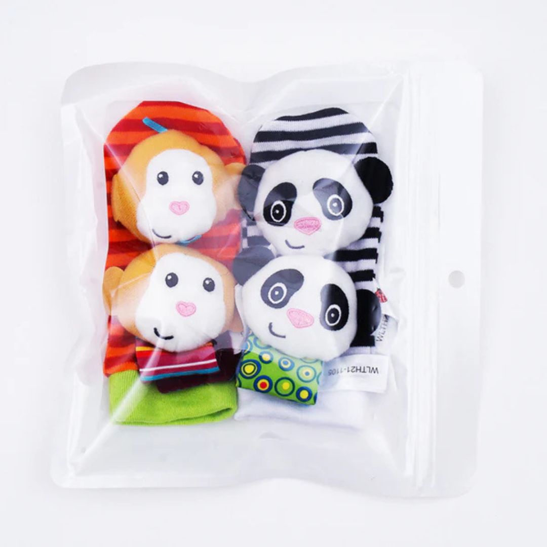 Fühl-Freunde – Sensorik-Socken & Armband für Babys