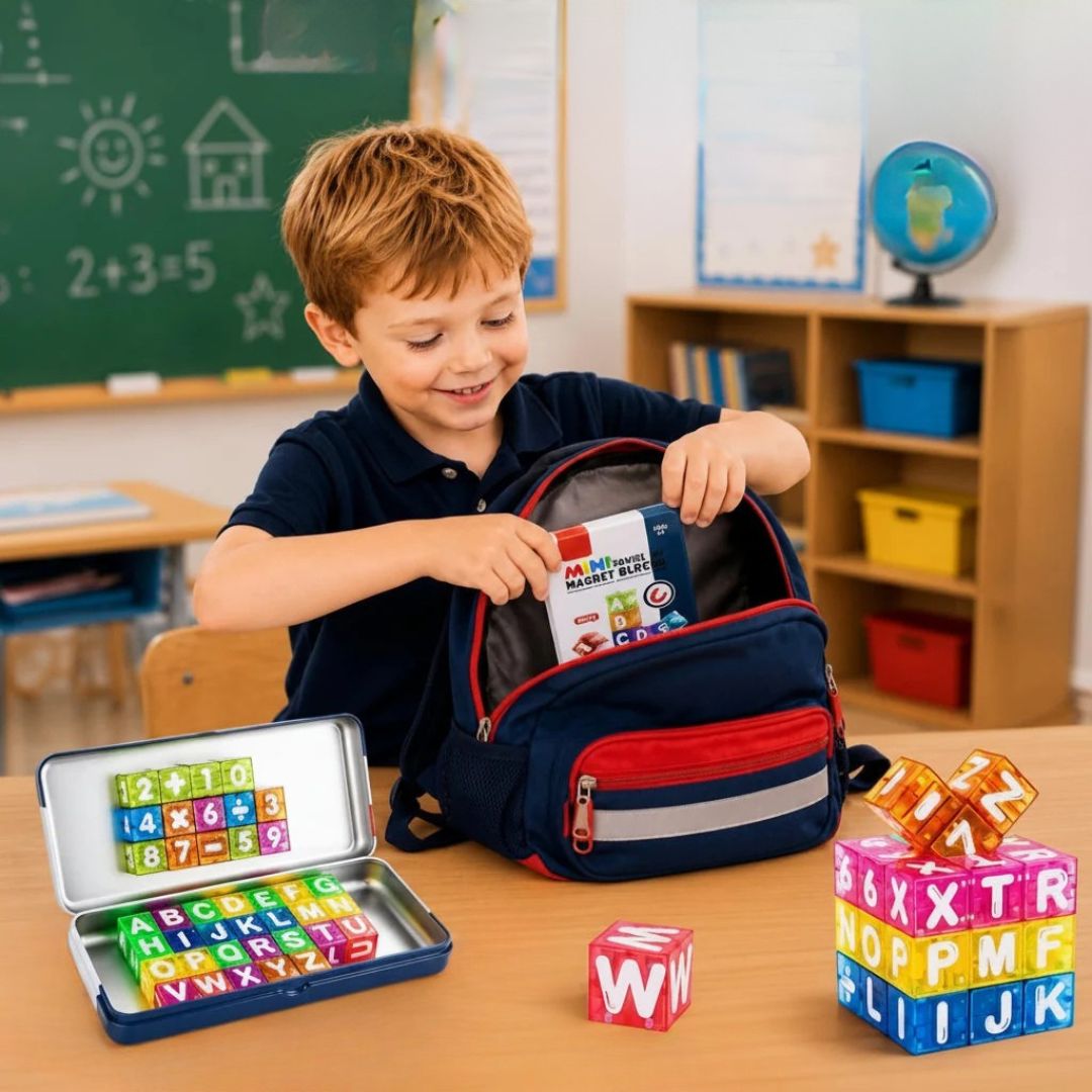 AlphaWürfel - Magnetisches Buchstaben- & Zahlen-Lernset für Kinder