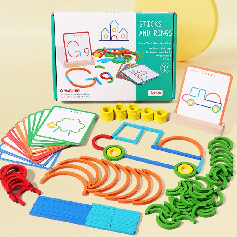 Montessori Formen-Puzzle-Stäbchen