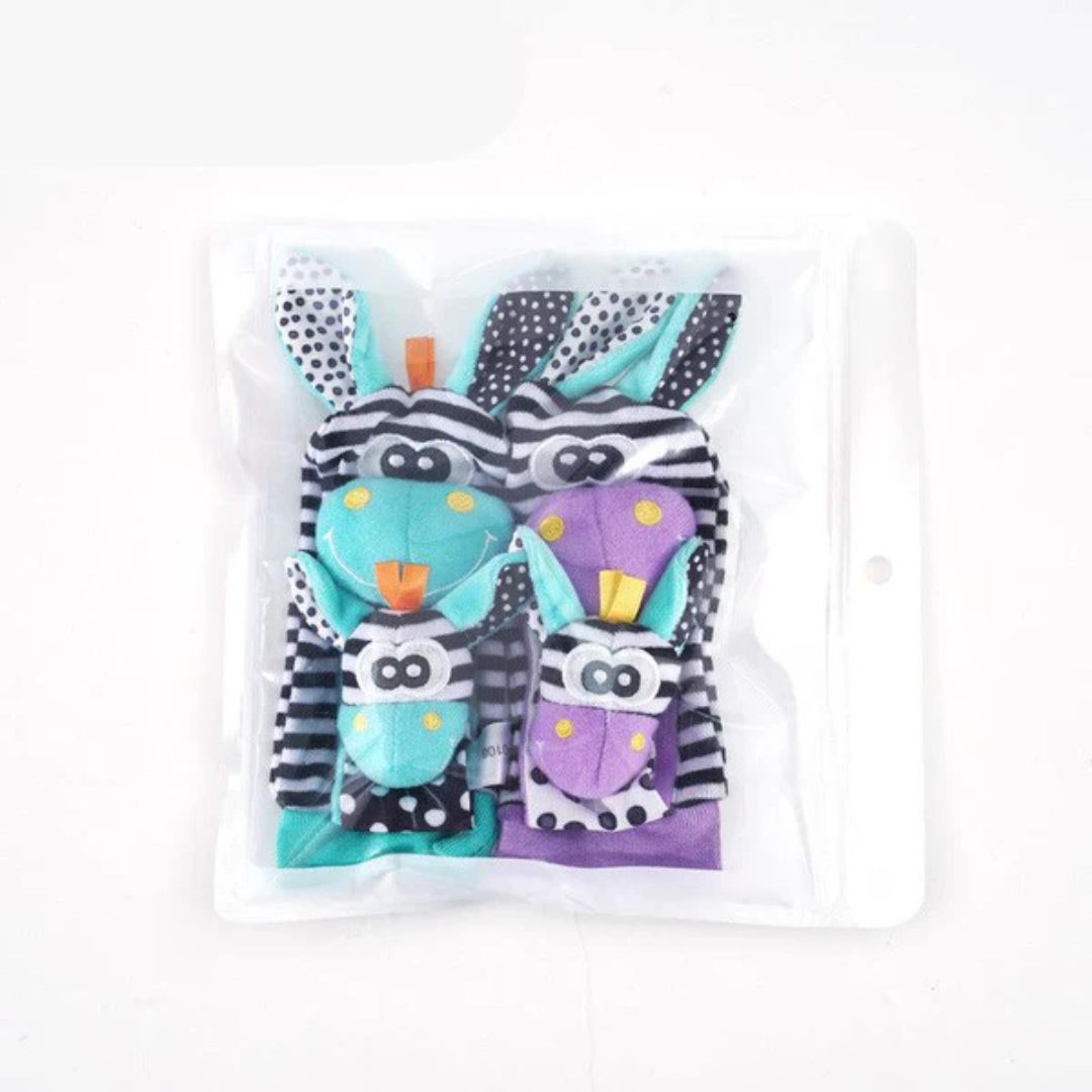 Fühl-Freunde – Sensorik-Socken & Armband für Babys