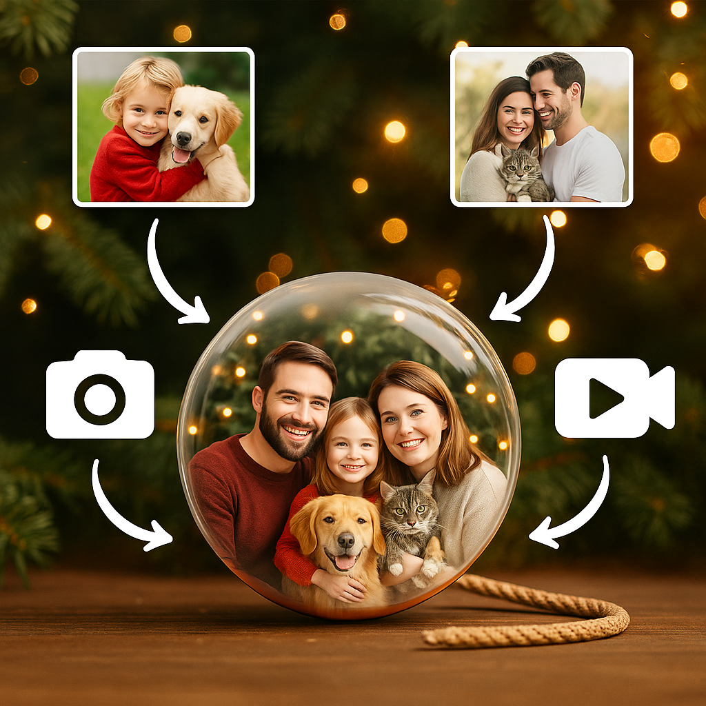 WeihnachtsZauber Kugel – Personalisiert mit deinen Erinnerungen
