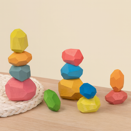 Holz Balanciersteine - Montessori-Spielspaß für Kinder