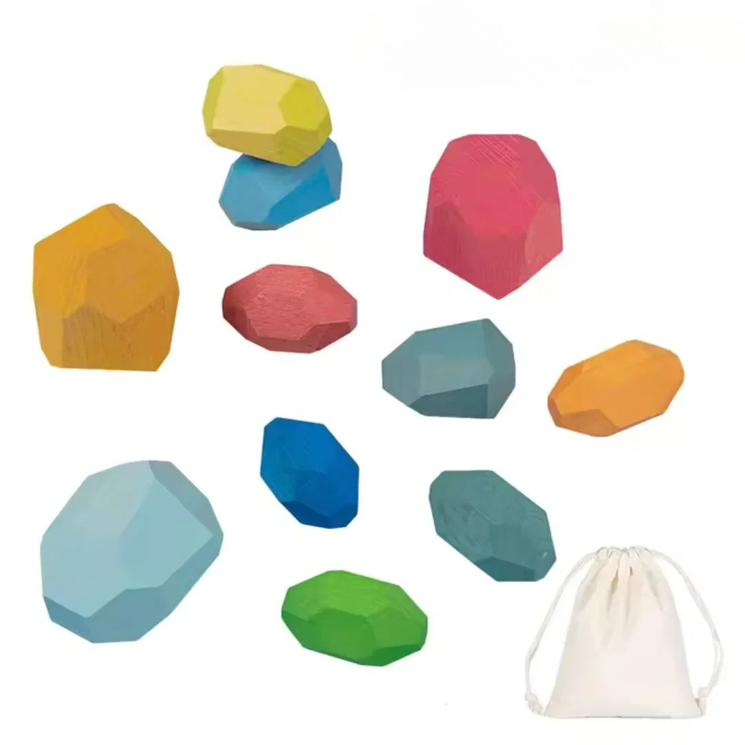 Holz Balanciersteine - Montessori-Spielspaß für Kinder