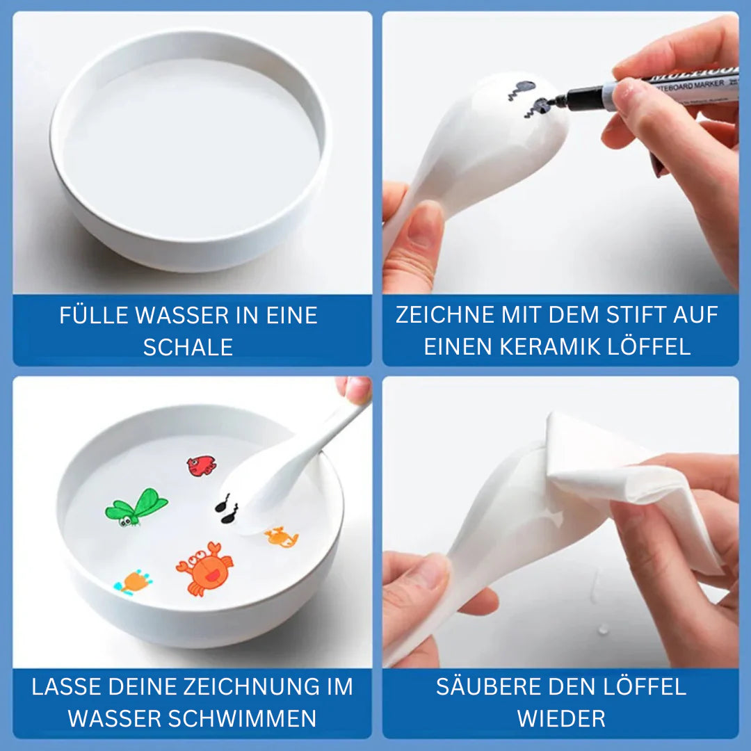 Wasserstifte für schwimmende Zeichnungen