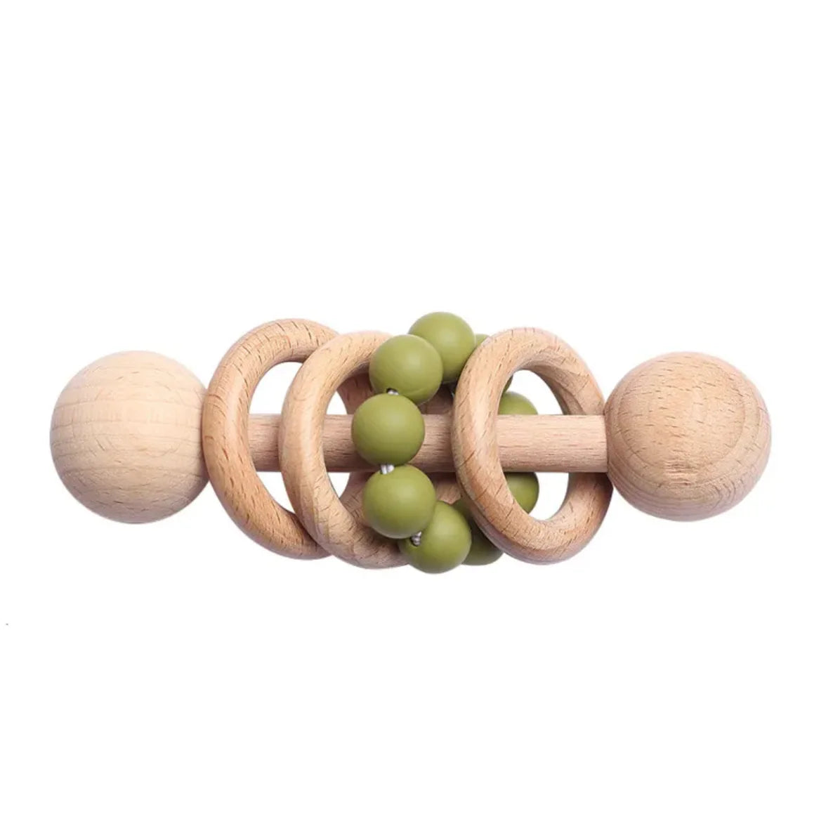 Baby Holzrassel mit Beißringen